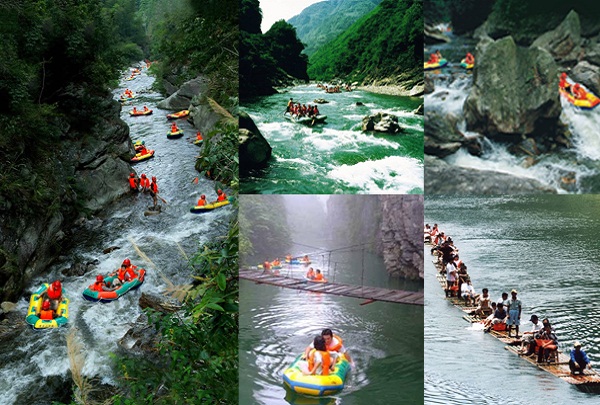 長沙到瀏陽大圍山峽谷漂流一日游團(tuán)購（贈送七